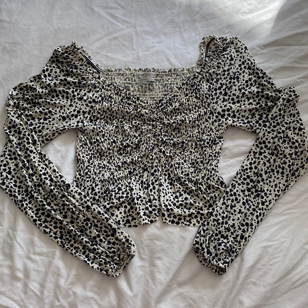 Urban outfitters cheetah print long sleeve crop top (size S)